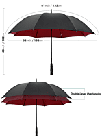 60" Oversized Double Layer Golf Umbrella with Bull