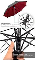 60" Oversized Double Layer Golf Umbrella with Bull 60" Oversized Double Layer Golf Umbrella with Bull